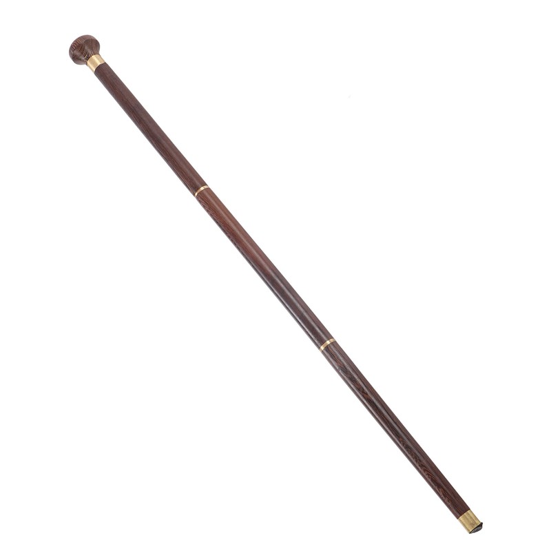 Elderly Wenge Walking Stick Elegant Ergonomic Detachable Round Grip Walking
