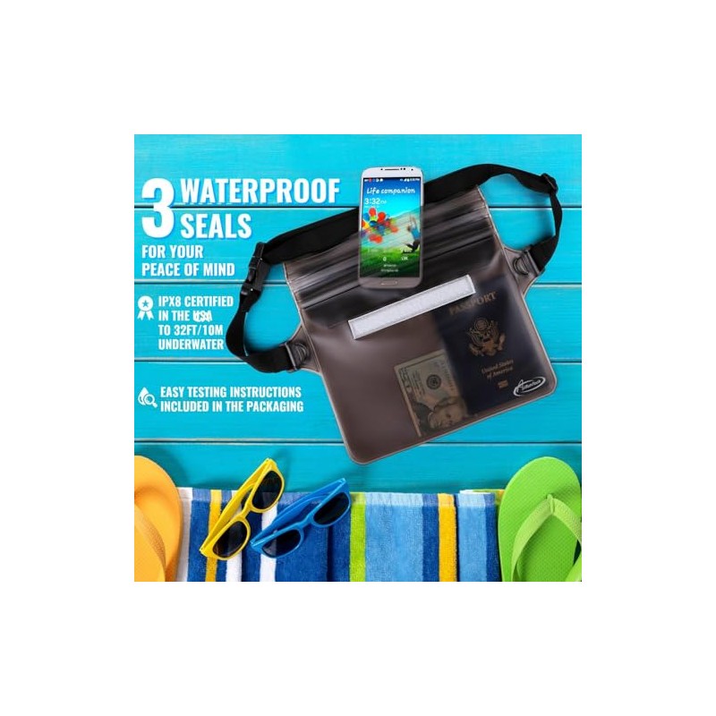 AiRunTech Waterproof Pouch and Fanny Pack Set for Water Activities