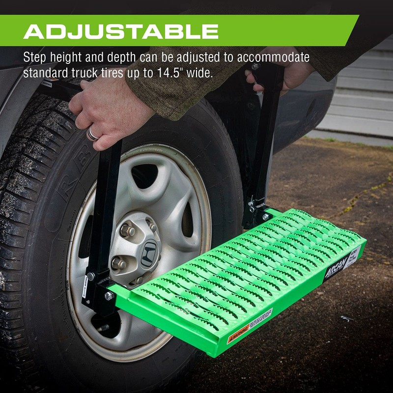 ARCAN TOOLS Truck Tire Step with Non-Slip Tread, Foldable Design,
