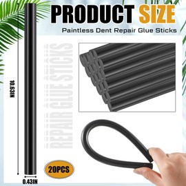 CroBlissful 20 Pcs Paintless Dent Repair Glue Sticks Hot Glue Sticks Paintless Dent Repair Tool for Car Repair Dent Remover Tool Set, Black