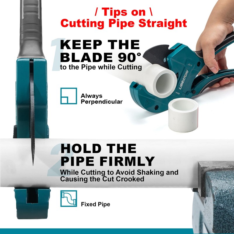 Libraton PVC Pipe Cutter, Up to 2-1/2", Ratchet Pipe Cutter