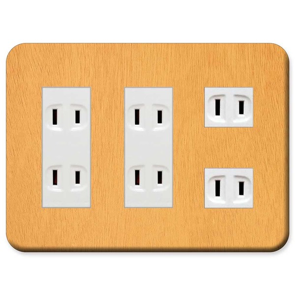 Panasonic WN6008W Outlet Plate [3 Rows for 8 Covers] Outlet Cover Switch Plate Wood Grain Pattern 250 Design 076-100 098 No. 098 Made in Japan
