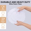 U-QE 60 Pieces White Plastic Plates for Party - Disposable