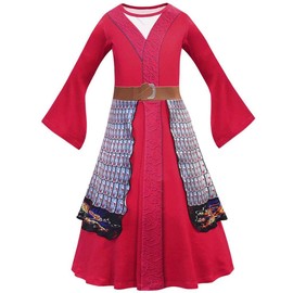 Lito Angels Girls Princess Mulan Costume Fancy Dresses Up Chinese Heroine Outfit 11-12 Years Red 277
