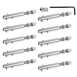 SUPAWAY Pack of 10 Wire Rope Terminals, Screw Terminal for Wire Rope 4 mm Rope Tensioner Stainless Steel with Threaded Pin and Allen Key Wire Rope Clamp for Fixing Tensioning Wire Ropes, Railing