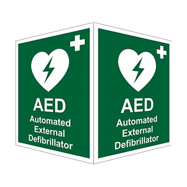 Seco AED Automated External Defibrillator On Each Face Sign, 150mm x 200mm - 1mm Semi Rigid Plastic