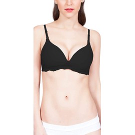 9 MONTHS 3823 Bra de Lactancia con Copas y Encaje (C, Negro, 34)