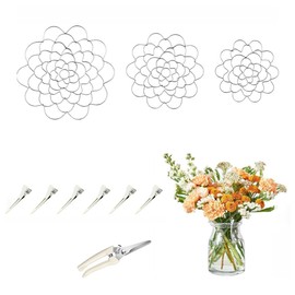 3Pcs Flower Arrangement Holde,Arranging Tool- Flower Frog, Reusable, Bendable Flower Grid,for Vase Floral Stems Bouquets Plant Fixation(Silver)
