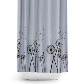 Tropik Home Dandelion Fabric Shower Curtain, Wide or Narrow Available in 5 Different Bespoke Sizes (240 x 180CM)