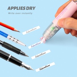 CRIOUFOX Refillable White Out Correction Tape, Retractable White Out Tape with 360° Rotatable Head, 4Pcs Flexible Tear-Resistant White-out, Cylindrical Cute White Out, White Out for Office