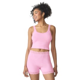 Florence By Mills Women's Dreamers Sleep Laced Cami Tank Top, Orchid Bouquet X-Small