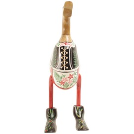 Brave Wings Hand Carved Wooden Bamboo Duck ~ In Dutch Traditional Dress 38cm High ~ Ornament Sculpture Figurine Statue Unique Table Decoration Home Decor ~ 2959