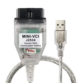 PARANNIC Mini VCI J2534 Cable V18.00.008 Latest Version, OBD2 Cable Connector Scanner Adapter Fit for TIS Techstream Programming Diagnostic Cable, Support Win XP WIN7 WIN10