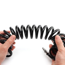 SNS Air Hose, Air Tool Hose, Spring Type, Inner Diameter 0.2 x Outer Diameter 0.3 inches (5 mm) x Outer Diameter 0.3 inches (8 mm), 22.4 ft (6 m), Black Compressor Hose