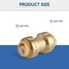 GUOFIS 10 Pack 3/4 Inch Pushfit Straight Coupling, PEX Brass