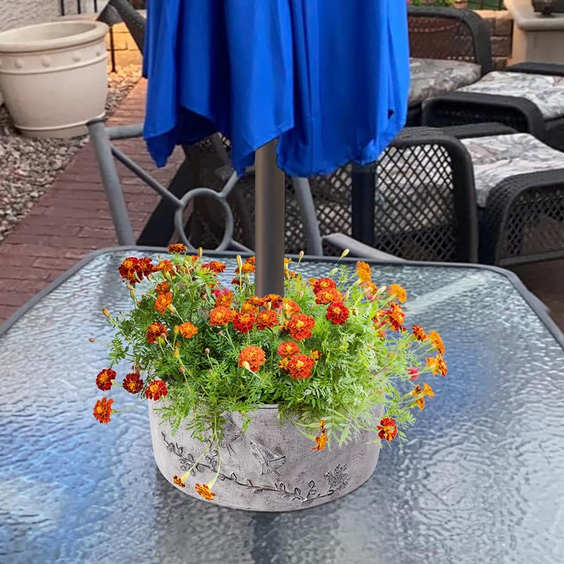 Patio Umbrella Planter 2pcs Around Umbrella Planter Gray 11.41 *