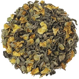 Molienda Sagrada, Té Verde Jazmín, Infusión de Te verde en Hoja Entera y Pétalos de Jazmín Orgánico, 150 gramos                                       