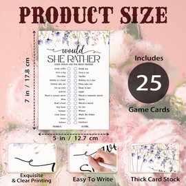 Bridal Shower Games for 25 Guests, Would She Rather Bridal Shower Game Cards, Funny Wedding Games for Rehearsal Dinner, Couples Wedding Bachelorette Engagement Party Supplies-A06