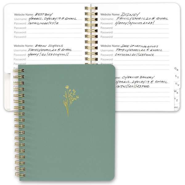 Simplified Password Book with Alphabetical Tabs - Perfect Pocket Size Password Keeper for Seniors