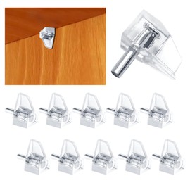 Litoexpe 3mm or 1/8 Inch Shelf Support Peg, Clear Plastic Shelf Supports Pin, Cabinet Shelf Pegs Shelf Holder Locking Pins for Kitchen Furniture Book Shelves Cupboard (20 Pcs)