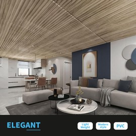 Art3d 2x4 ft Drop Ceiling Tiles in Walnut, 12-Sheet Semi-Cylinder Design 3D Wall Panels for Interior Wall Decor 24x48 inch