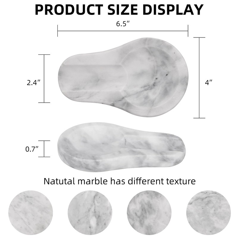 HESHIBI Marble Spoon Rest for Kitchen Stove Countertop, Marble Utensil