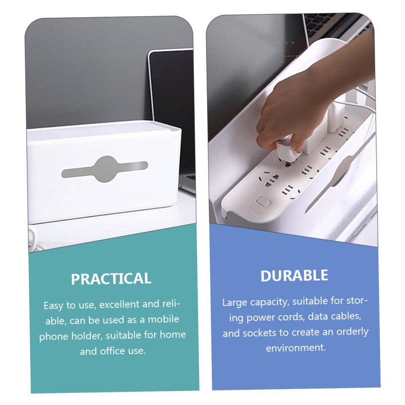 LABRIMP Cable Management Box Charging Cable Organizer Container for Desk