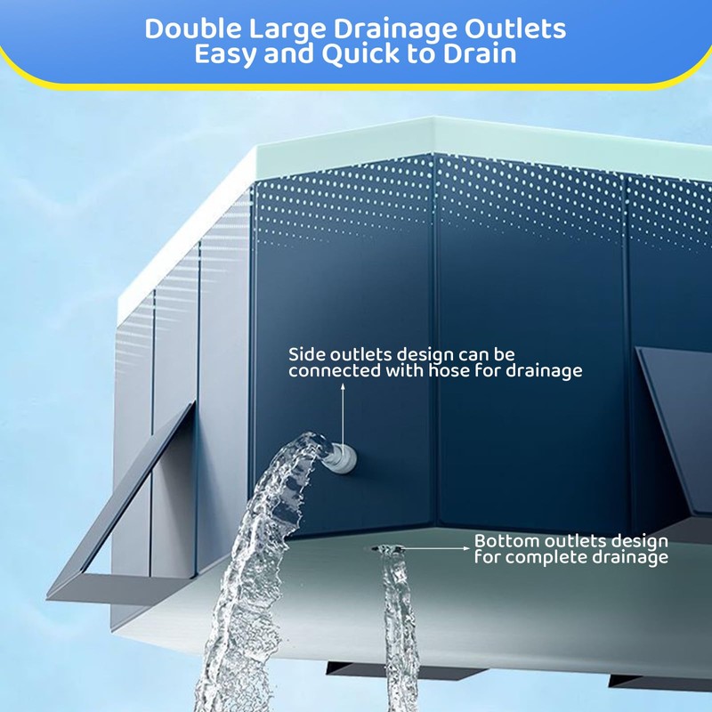 GENDLTHIJ Foldable Swimming Pool, Hard Plastic Shell Rectangular Foldable Pools