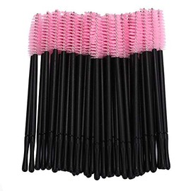 Cepillo Pestañas, Desechables Cepillos de Pestañas de Varitas Rímel Kit Paquete de 100 kits de herramientas de pincel de maquillaje de aplicador de varillas de pincel de pestañas (rosado)