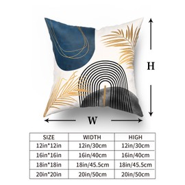DZGlobal Boho Pillow Covers Blue and Grey Throw Pillows Mid Century Modern Decor Geometric Abstract Pillow Covers 16x16 Set of 4 for Sofa Bed Living Room Couch