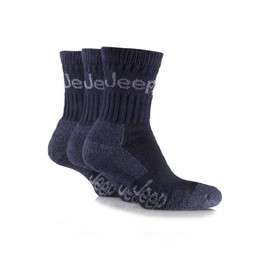 Jeep Mens Pack of Three Navy Boot Socks