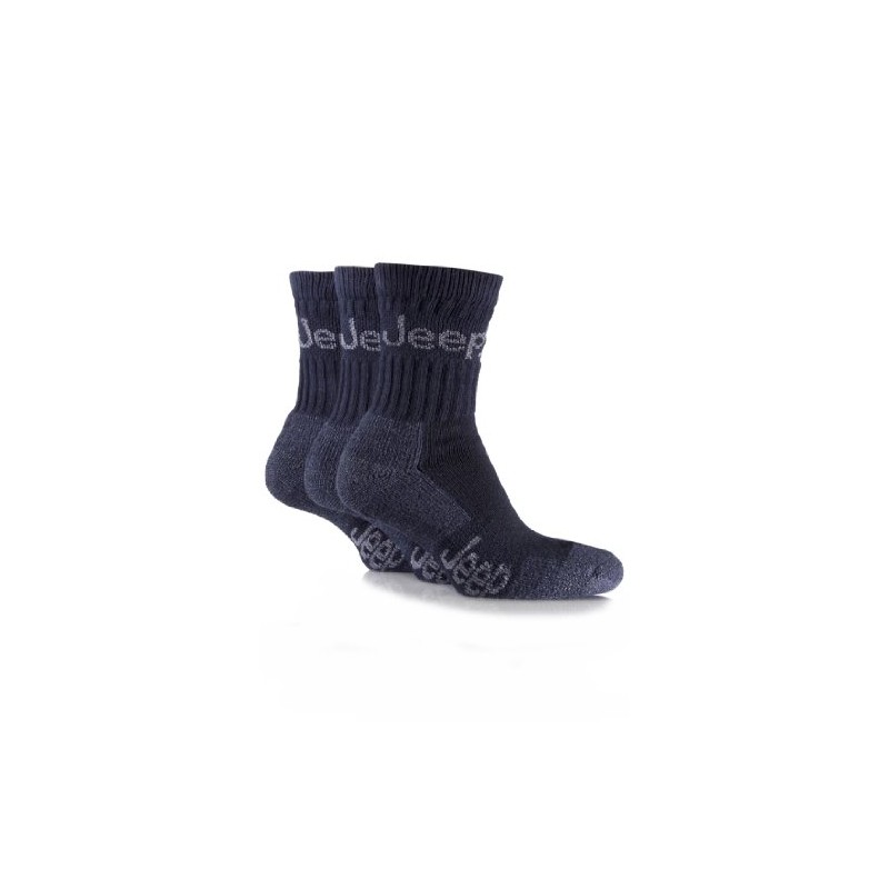 Jeep Mens Pack of Three Navy Boot Socks
