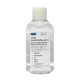 1X TE Buffer, pH 7.6 - Molecular Biology Grade - RNase/DNase Free, Sterile, 0.22um filtered - 500mL