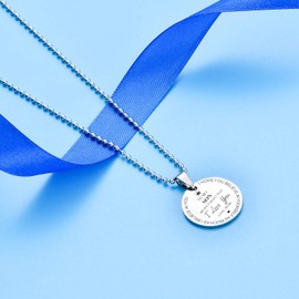 malyunin Inspirational Gifts Necklace To Son Daughter Gift from Mom Dad Never Forget That I Love You Family Jewelry Graduation Gifts (Mom To Son)