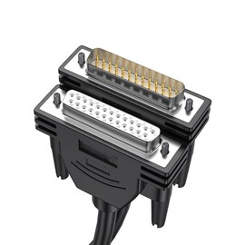 Jienk 10FT DB25 Male to Female Serial Extension Cable, RS232 25Pins Gold Plated Connector Serial Port Cable for Printer