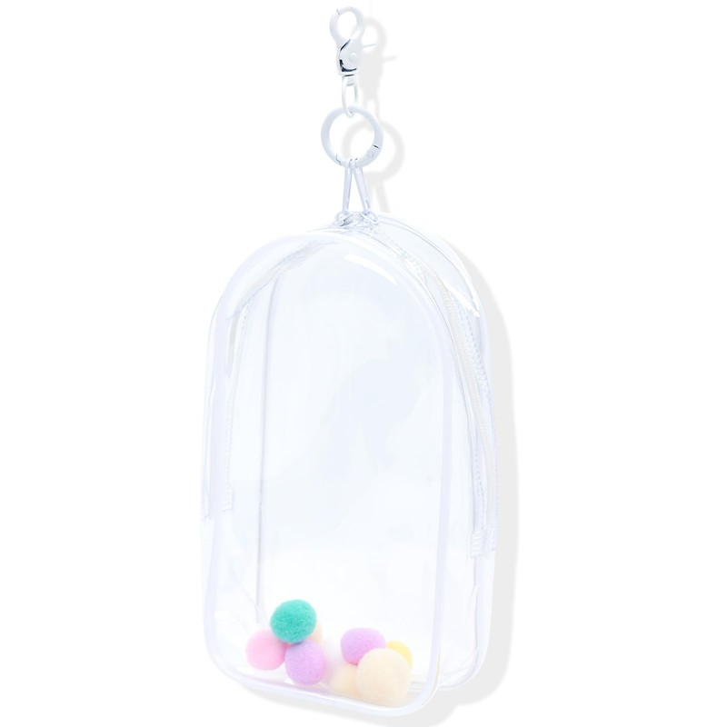 Pram Bag with Keychain (White) Transparent Plush Protective Cover Doll