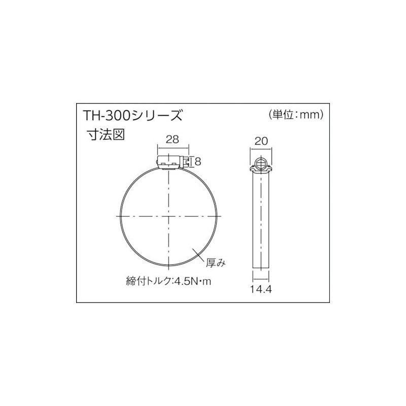 TRUSCO BREEZE TH30006 Stainless Steel Hose Band, Tightening Diameter 0.4