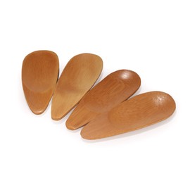 BambooMN - 4" Small Solid Bamboo Oval Scoop, 100pcs