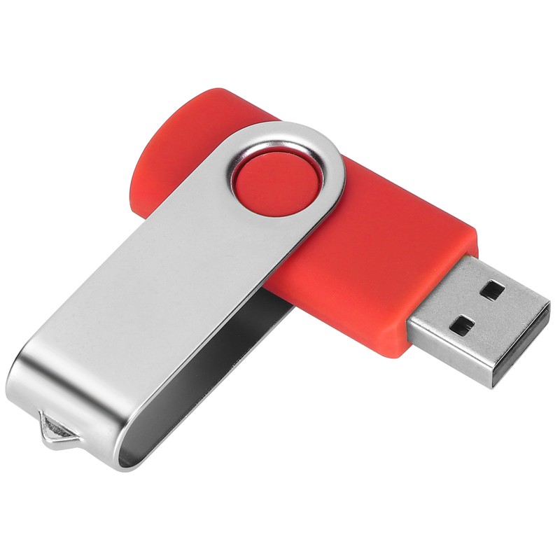 USB Flash Drive Candy Red Rotatable Portable Storage Memory Stick