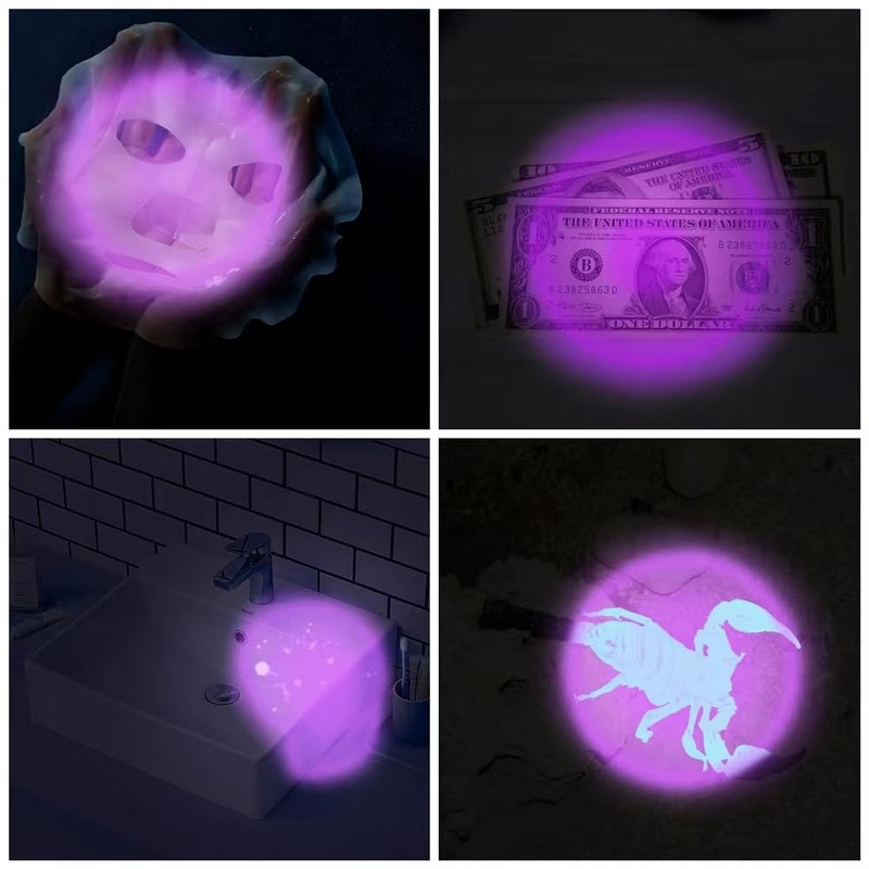 RaySoar 100 Pack Mini UV LED Keychain Flashlight, 395nm UV