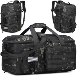 50L Gym Bags for Men, 3 in 1 Travel Duffle Bag with Shoe Compartment, Tactical Military Backpack for Overnight Weekender Gym Traveling Workout Deployment