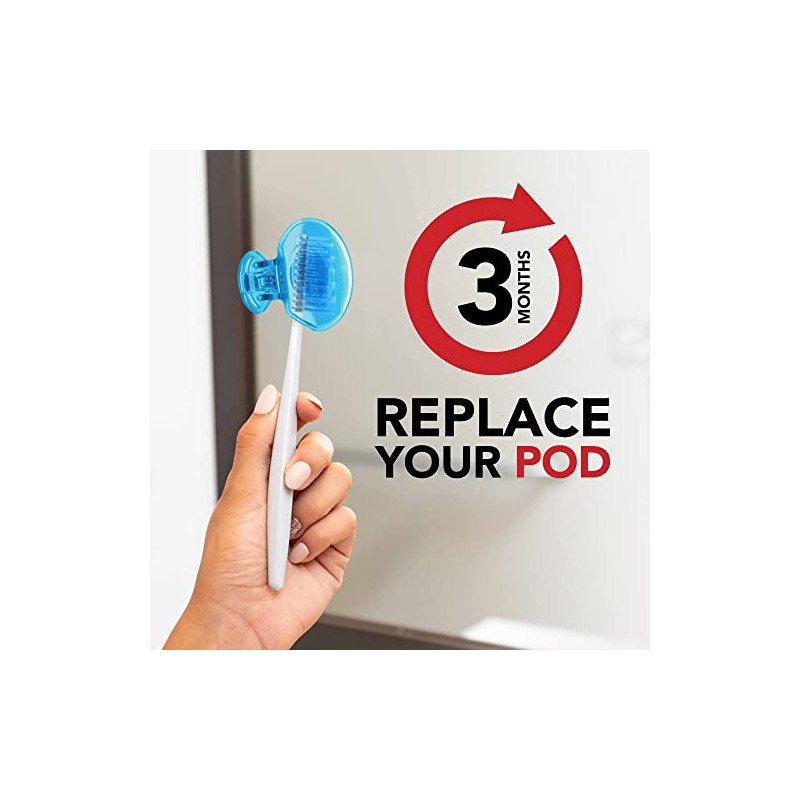 Steripod - Protector de cepillo de dientes con clip, color