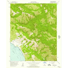 YellowMaps Big Sur CA topo map, 1:24000 Scale, 7.5 X 7.5 Minute, Historical, 1956, Updated 1957, 26.9 x 22 in - Paper