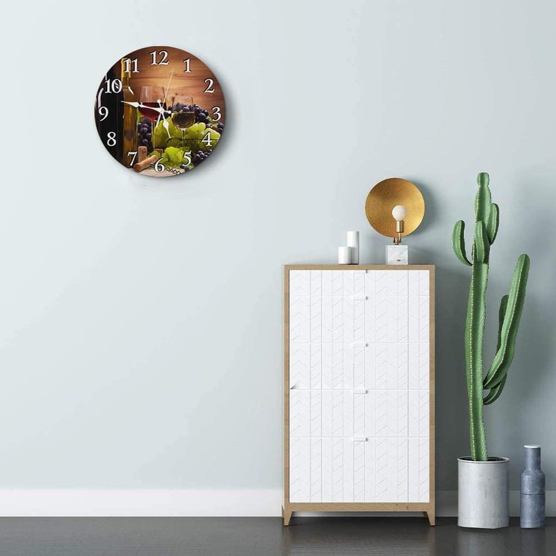 Britimes Round Wall Clock Silent Non-Ticking Battery Operated Clock 10