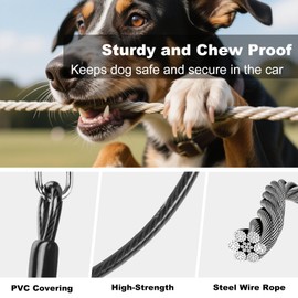 Dog Seat Belt for Car,Chew Proof Dog Car Seat Belt,2 in 1 Car Harness for Dogs Safety Seat Belt,Heavy Duty Pet Seat Belt for Medium & Large Dogs Chewer