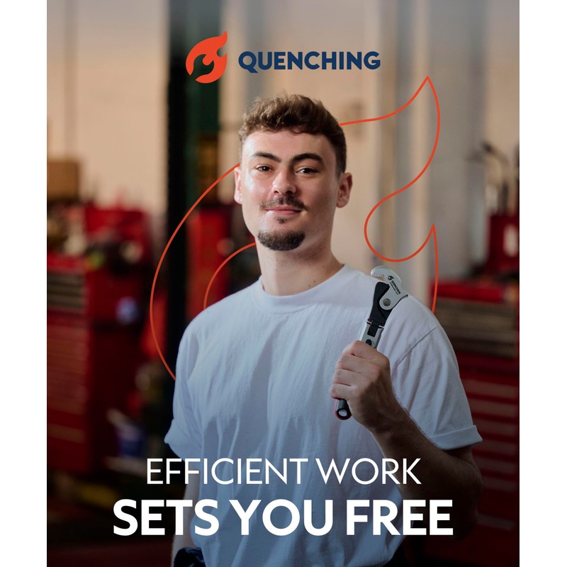 QUENCHING Self Adjusting Crowfoot Wrench, 9.5" Auto Jaw 9/16" to