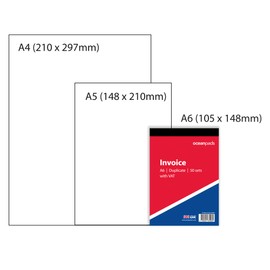 Ocean Pads Small A6 Invoice Book Duplicate, 105mm x 148mm, 2-Part Carbonless (70260)
