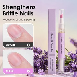 2en1 Empujador de Cutículas y Aceite para Cutículas,Herramienta de Manicura Pluma de Aceite para Cutículas Portátil,Repara Uñas Secas y Dañadas, Elimina Padrastros, Hidrata y Fortalece