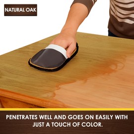 DWIL Water Based Wood Stain - Multiple Finishes, Fast Drying, Indoor and Outdoor Furniture, Wood Paneling, Cabinets and More, Low Odor ＆ Non-Toxic (8.5oz Natural Oak)-with Tools