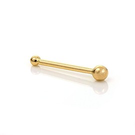 jewellerybox 9ct Yellow Gold 1.5mm Ball 6mm Barbell Nose Pin Stud